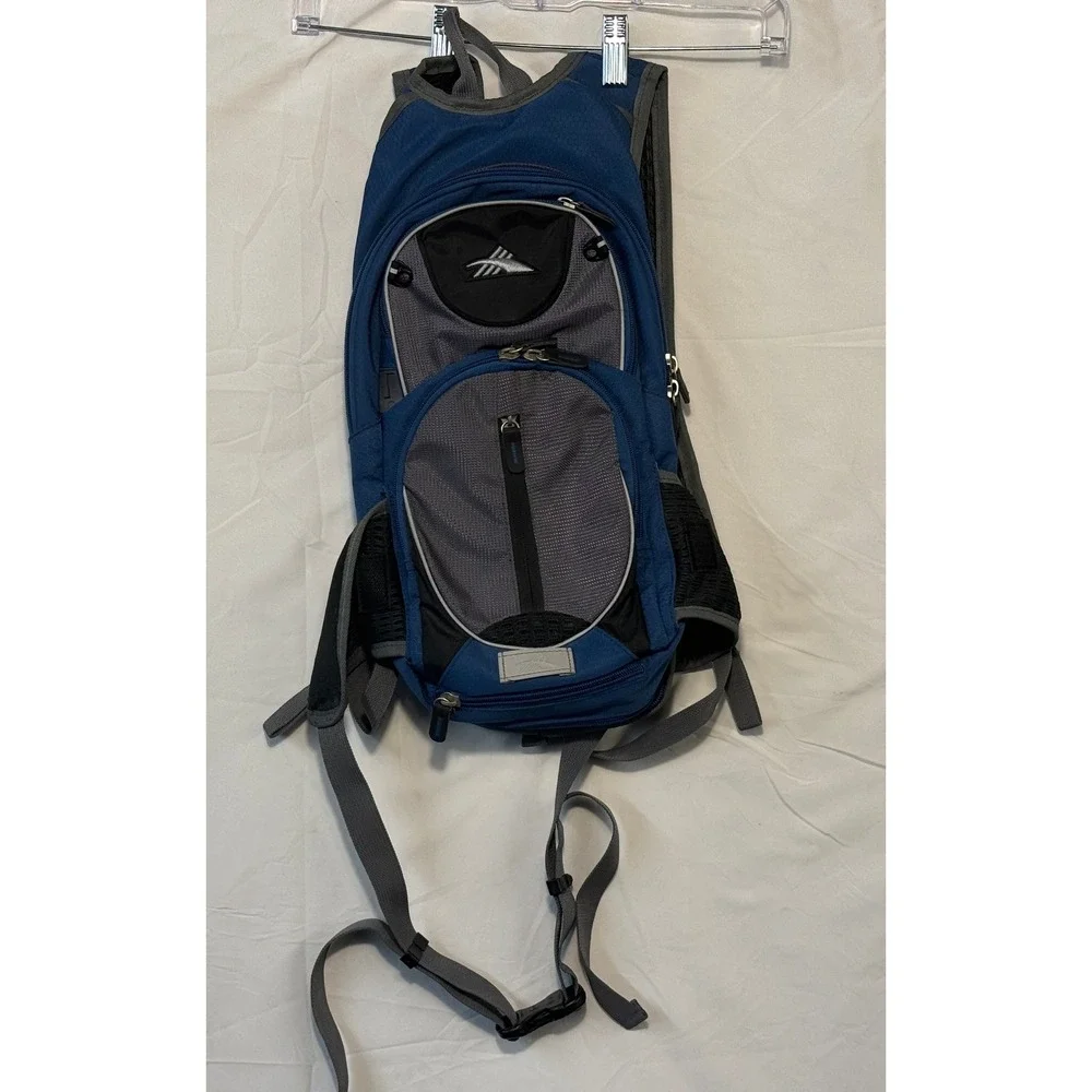 High Sierra Airflow Hydration Backpack Blue Gray Hiking Biking Trail Bag
